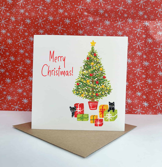 Cat's Christmas Tree Card