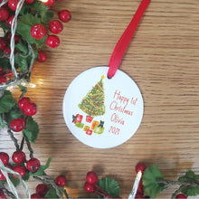 Load image into Gallery viewer, Personalised First Christmas Tree Decoration
