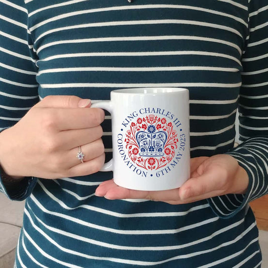 King Charles Coronation Mug with official emblem