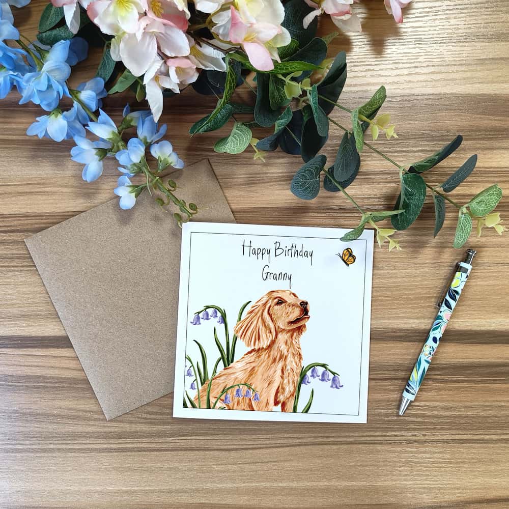 Personalised Dog and Butterfly Birthday Card