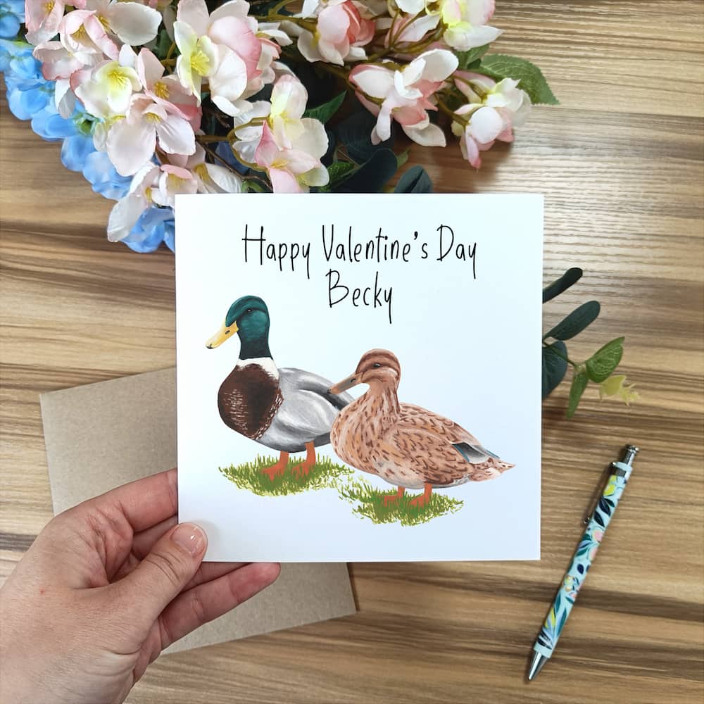Mr and Mrs Duck Valentine's Day Card