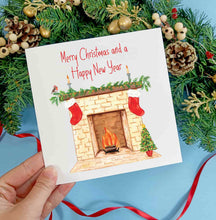Load image into Gallery viewer, Christmas Fireplace Greetings Card
