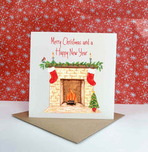 Load image into Gallery viewer, Christmas Fireplace Greetings Card
