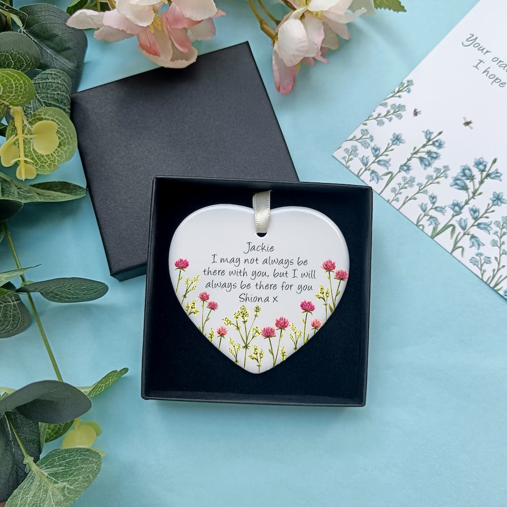 Personalised Floral Friendship Heart Decoration