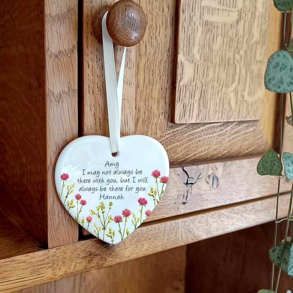 Personalised Floral Friendship Heart Decoration