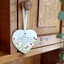 Load image into Gallery viewer, Personalised Floral Friendship Heart Decoration
