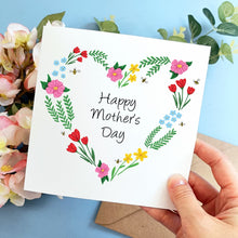 Load image into Gallery viewer, Floral Heart Happy Mother&#39;s Day Card 
