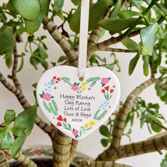 Personalised Mother's Day Floral Heart Decoration
