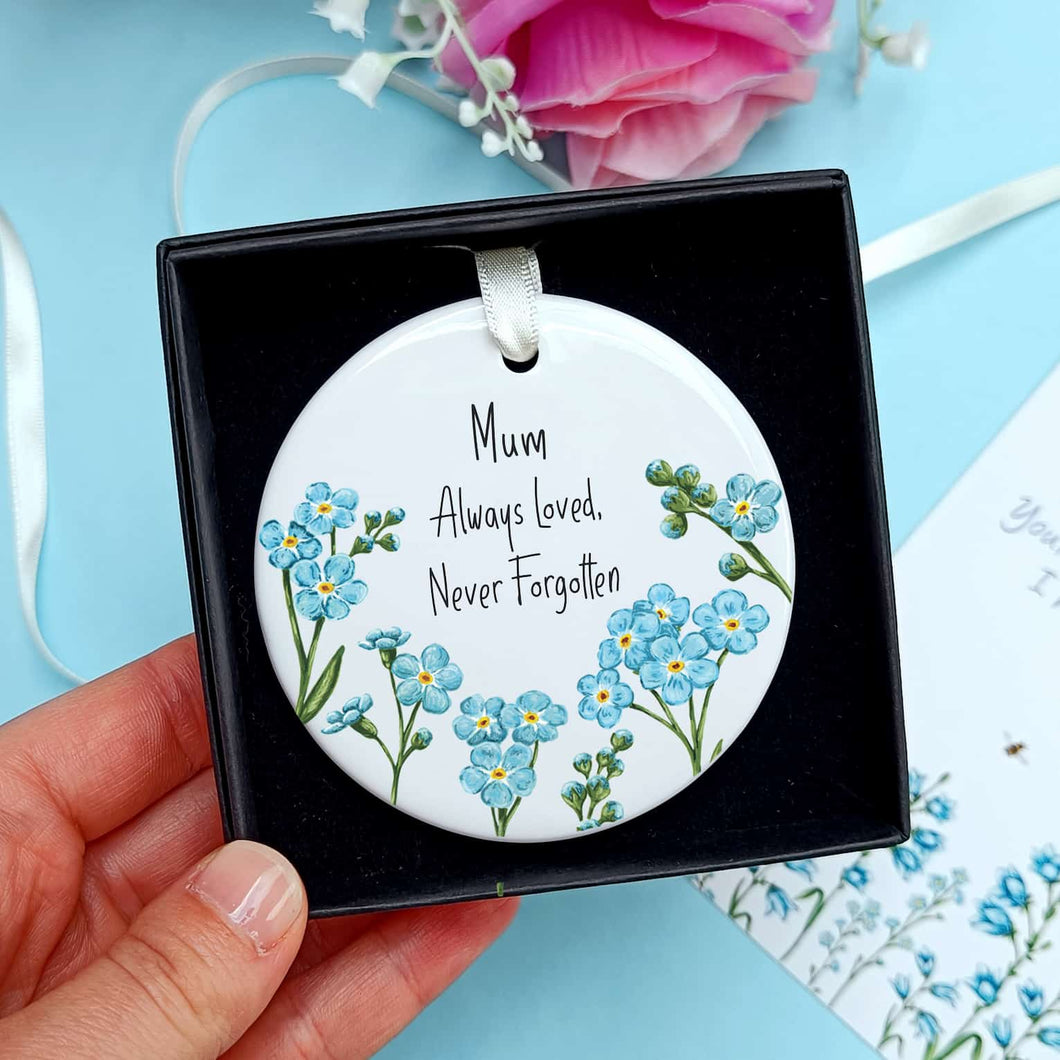 Forget Me Not Memorial Decoration | Personalised Remembrance Hanging Ornament