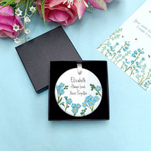 Load image into Gallery viewer, Forget Me Not Memorial Decoration | Personalised Remembrance Hanging Ornament

