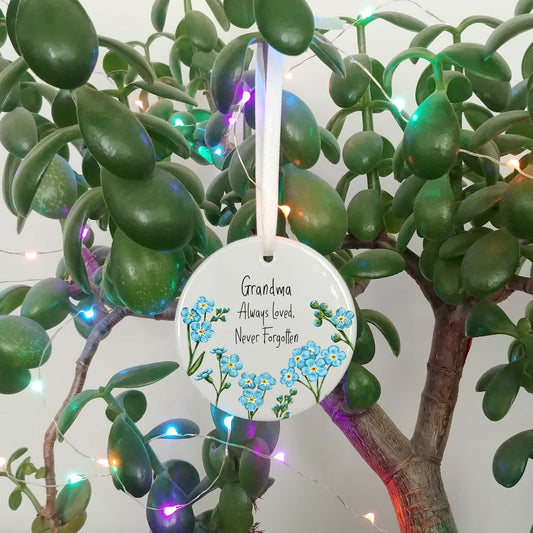 Forget Me Not Memorial Decoration | Personalised Remembrance Hanging Ornament
