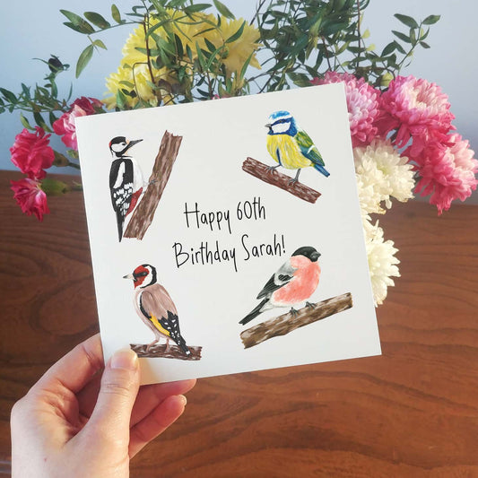 Illustrated Garden Birds Birthday Card