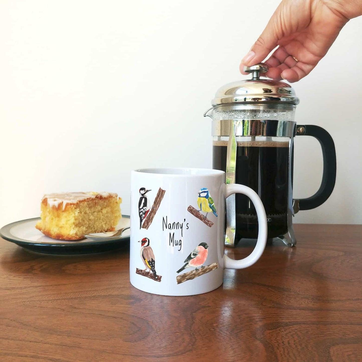 Personalised Garden Birds Mug | Custom Bird Watching Mug | Gifts for Dad | Illustrated Bird Ceramic Mug