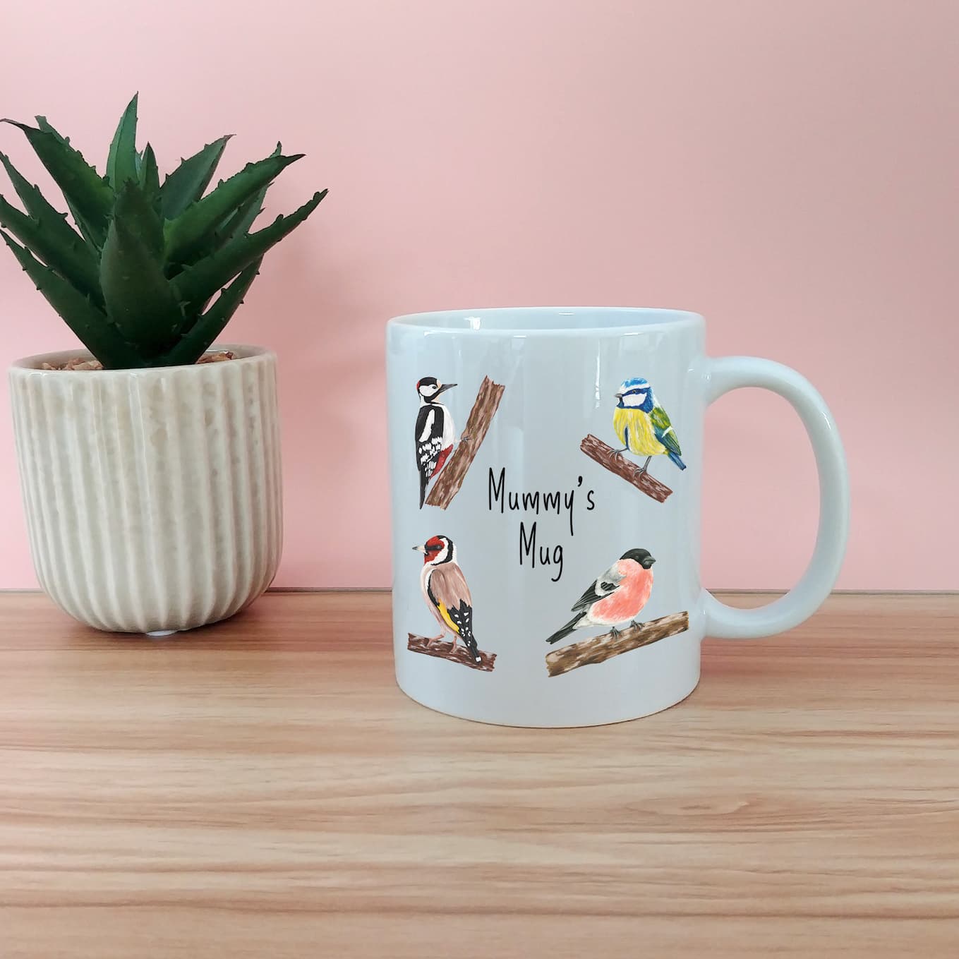 Personalised Garden Birds Mug | Custom Bird Watching Mug | Gifts for Dad | Illustrated Bird Ceramic Mug