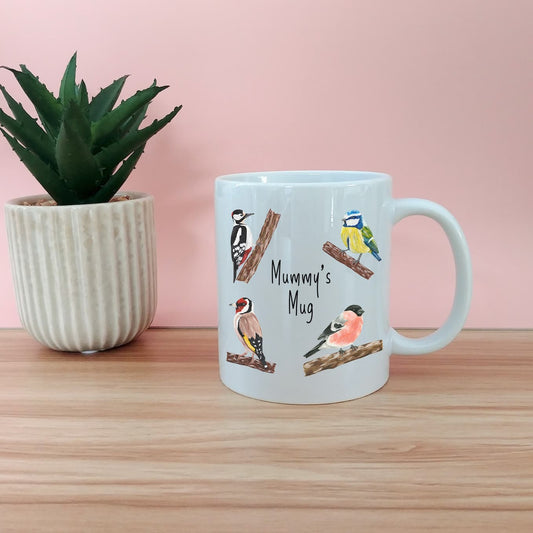 Personalised Garden Birds Mug | Custom Bird Watching Mug | Gifts for Dad | Illustrated Bird Ceramic Mug
