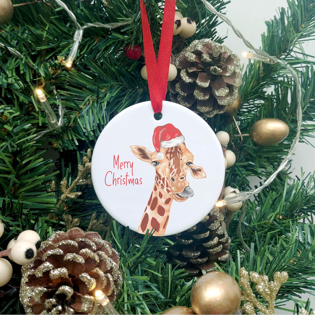 Giraffe Christmas Tree Decoration | Personalised Christmas Ornament