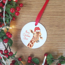 Load image into Gallery viewer, Giraffe Christmas Tree Decoration | Personalised Christmas Ornament
