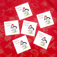 Load image into Gallery viewer, Pack of 6 jolly puffin Christmas Cards
