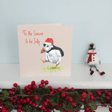 Load image into Gallery viewer, Jolly Puffin Christmas Card | Tis the Season to be Jolly
