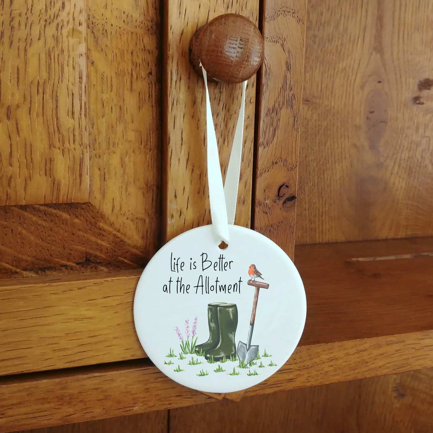 Gardening Ceramic Hanging Ornament | Life is Better at the Allotment / Garden