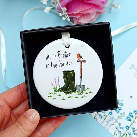 Gardening Ceramic Hanging Ornament | Life is Better at the Allotment / Garden