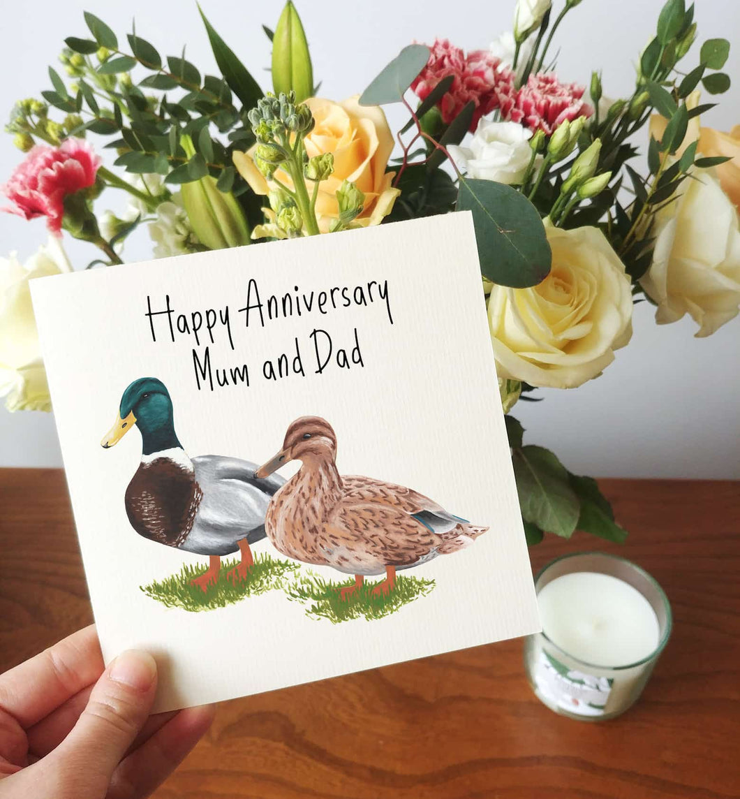 Personalised Duck Anniversary Card