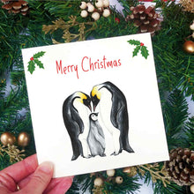 Load image into Gallery viewer, Personalised Penguin Family Christmas Card
