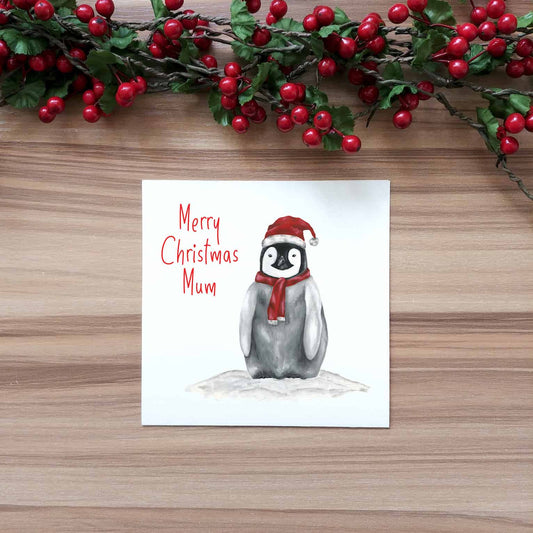 Personalised Penguin Christmas Card