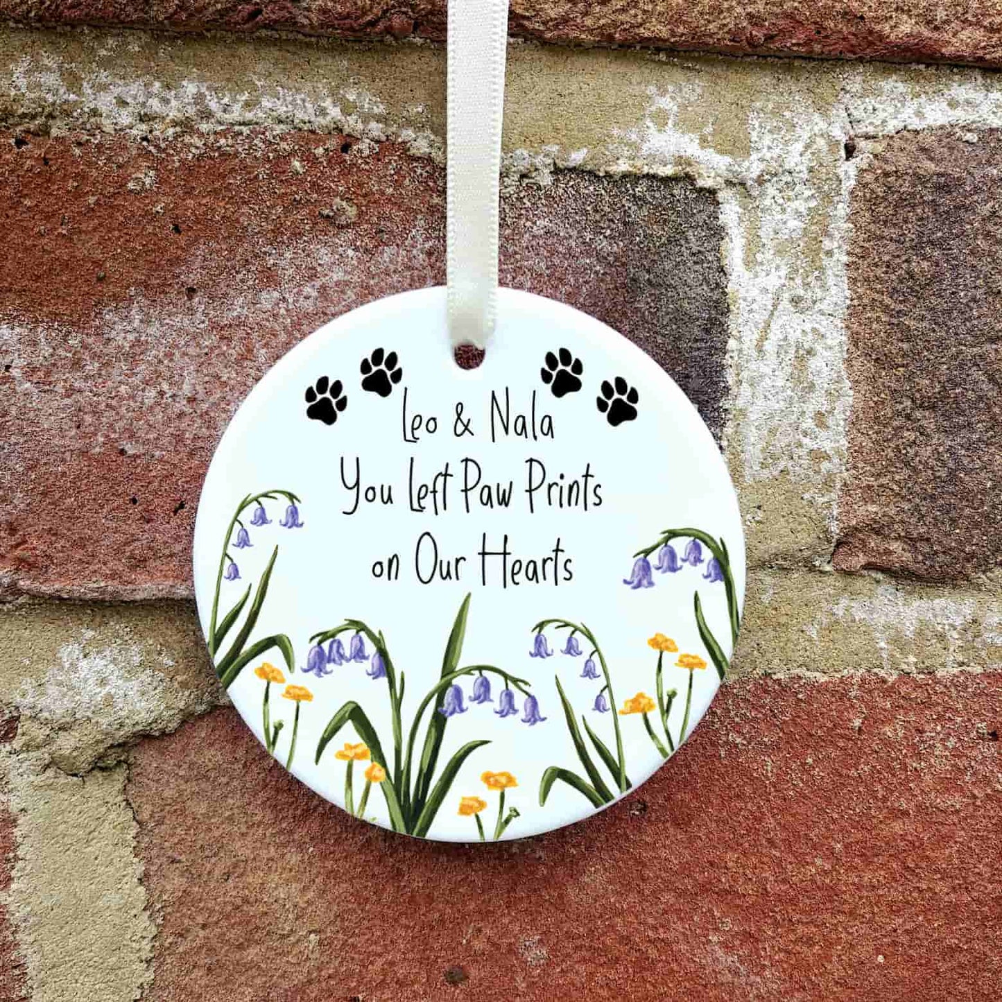 Personalised Pet Memorial Decoration | You Left Paw Prints on Our Hearts