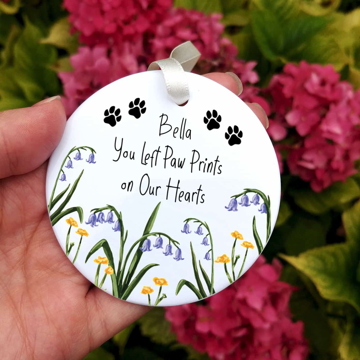Personalised Pet Memorial Decoration | You Left Paw Prints on Our Hearts