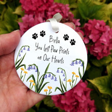Load image into Gallery viewer, Personalised Pet Memorial Decoration | You Left Paw Prints on Our Hearts
