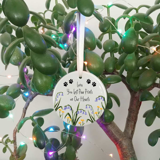 Personalised Pet Memorial Decoration | You Left Paw Prints on Our Hearts
