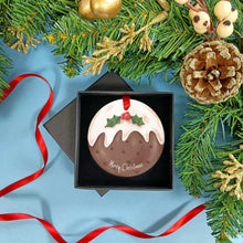 Load image into Gallery viewer, Christmas Pudding Ceramic Tree Decoration
