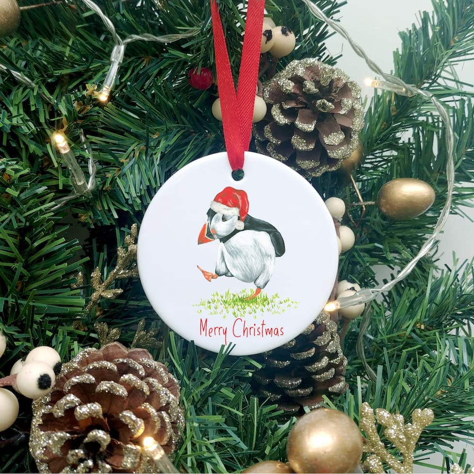 Puffin Christmas Tree Decoration | Personalised Christmas Ornament