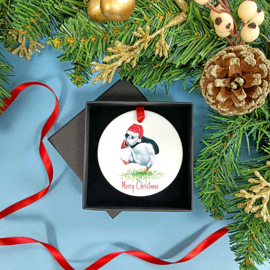 Puffin Christmas Tree Decoration | Personalised Christmas Ornament
