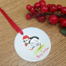 Load image into Gallery viewer, Puffin Christmas Tree Decoration | Personalised Christmas Ornament
