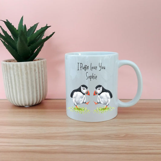 Personalised I Puffin Love You Mug