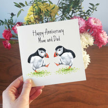 Load image into Gallery viewer, Dancing Puffins Anniversary Card
