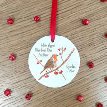 Load image into Gallery viewer, Robin Christmas Tree Decoration | Robins Appear When Loved Ones Are Near
