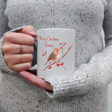 Load image into Gallery viewer, Christmas Robin Mug | Personalised Red Robin Ceramic Mug
