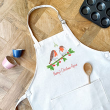 Load image into Gallery viewer, Personalised Robin Christmas Apron
