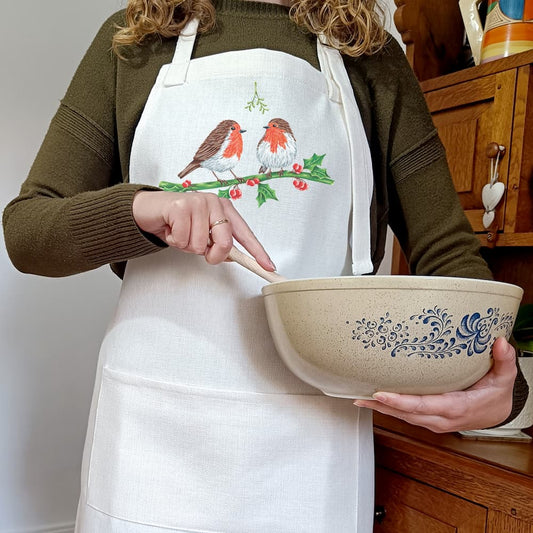 Personalised Robin Christmas Apron
