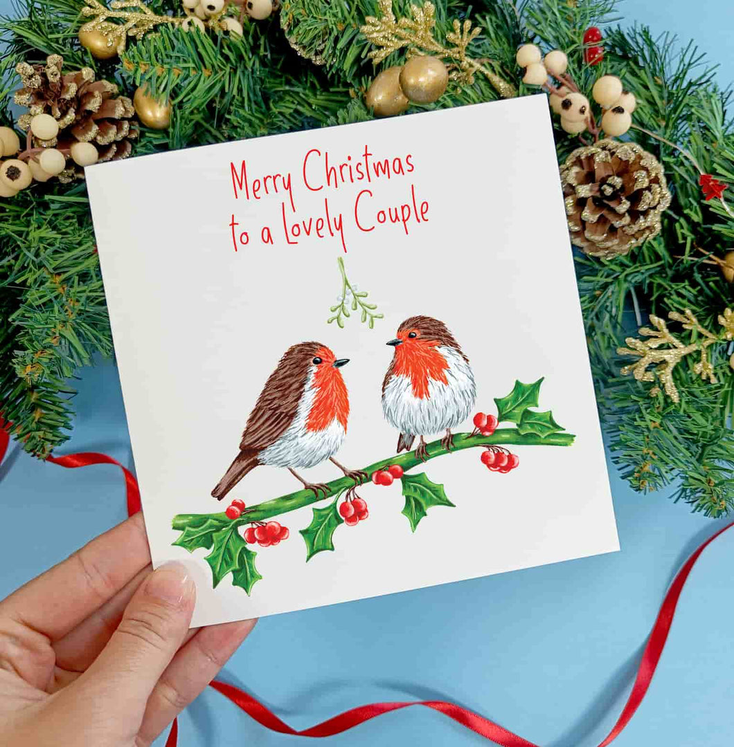 Robin Couple Christmas Card