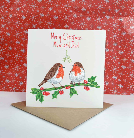 Robin Couple Christmas Card