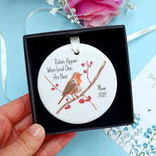 Load image into Gallery viewer, Personalised Robin Ceramic Decoration | Robins Appear When Loved Ones Are Near
