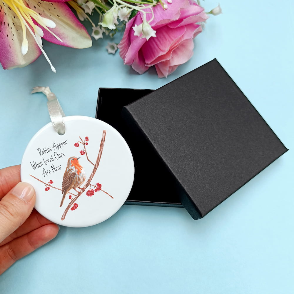 Personalised Robin Memorial Ceramic Decoration