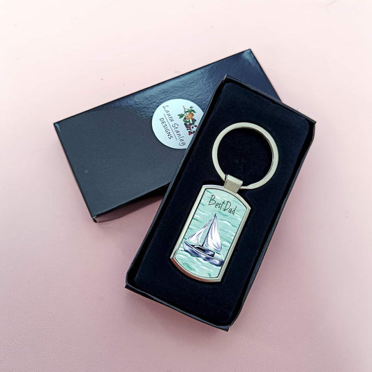 Personalised Sailing Keyring | Best Dad Keychain