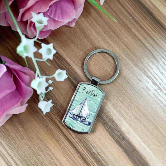 Personalised Sailing Keyring | Best Dad Keychain