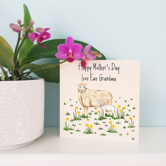 Personalised Sheep and Lamb Mother's Day Card | Love Ewe Mum
