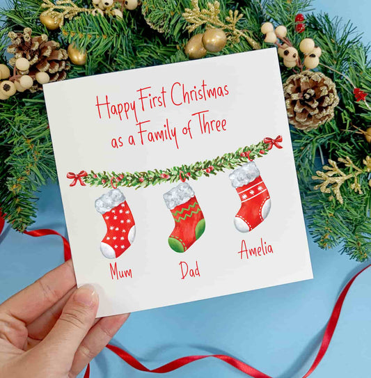 Personalised Christmas Stocking Card